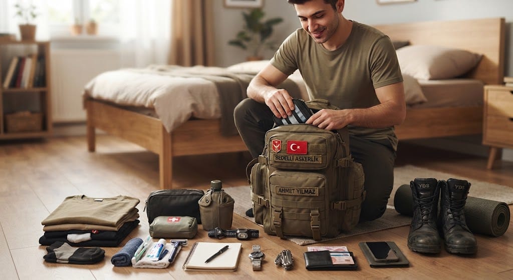 Bedelli Askerlik Hazırlığında Sırt Çantası ve Günlük Kullanım Eşyaları